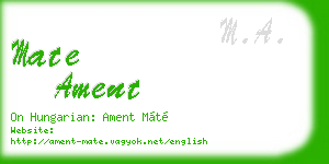 mate ament business card