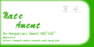 mate ament business card